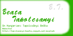 beata tapolcsanyi business card