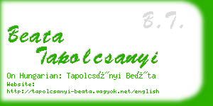 beata tapolcsanyi business card